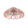 thumbnail image 2 of 1.50 Carat Round Morganite and Diamond Engagement Ring for Women in 14k Rose Gold affordable morganite & diamond engagement ring, 2 of 3