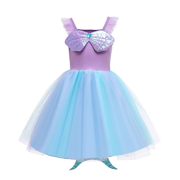 Costume de Sirène de Petite Fille - Fêtes d'Anniversaire, Halloween Ou Dress-Up