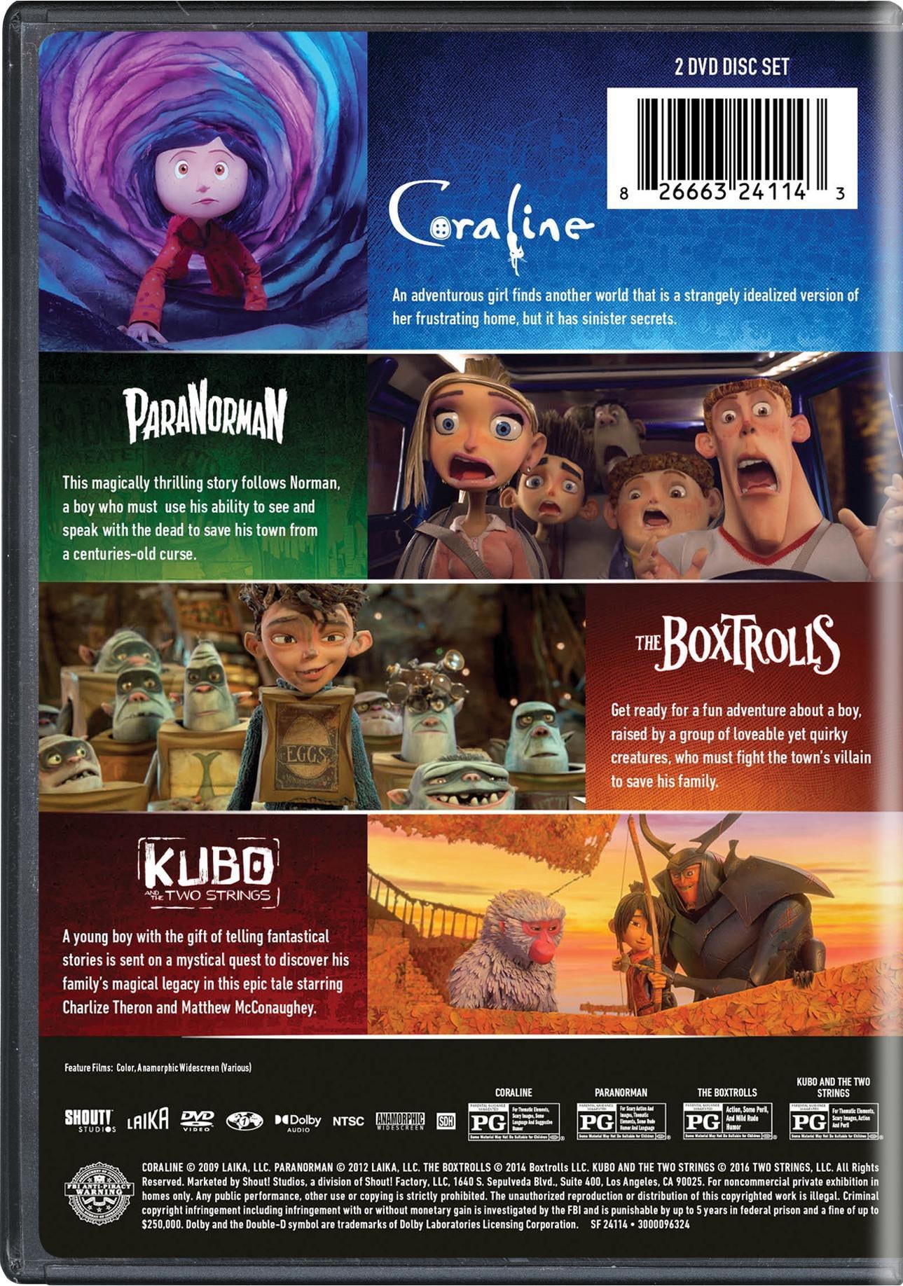 Laika 4-Movie Collection (Boxtrolls/Coraline/Kubo/Paranorman) (DVD), Family, Shout! Factory