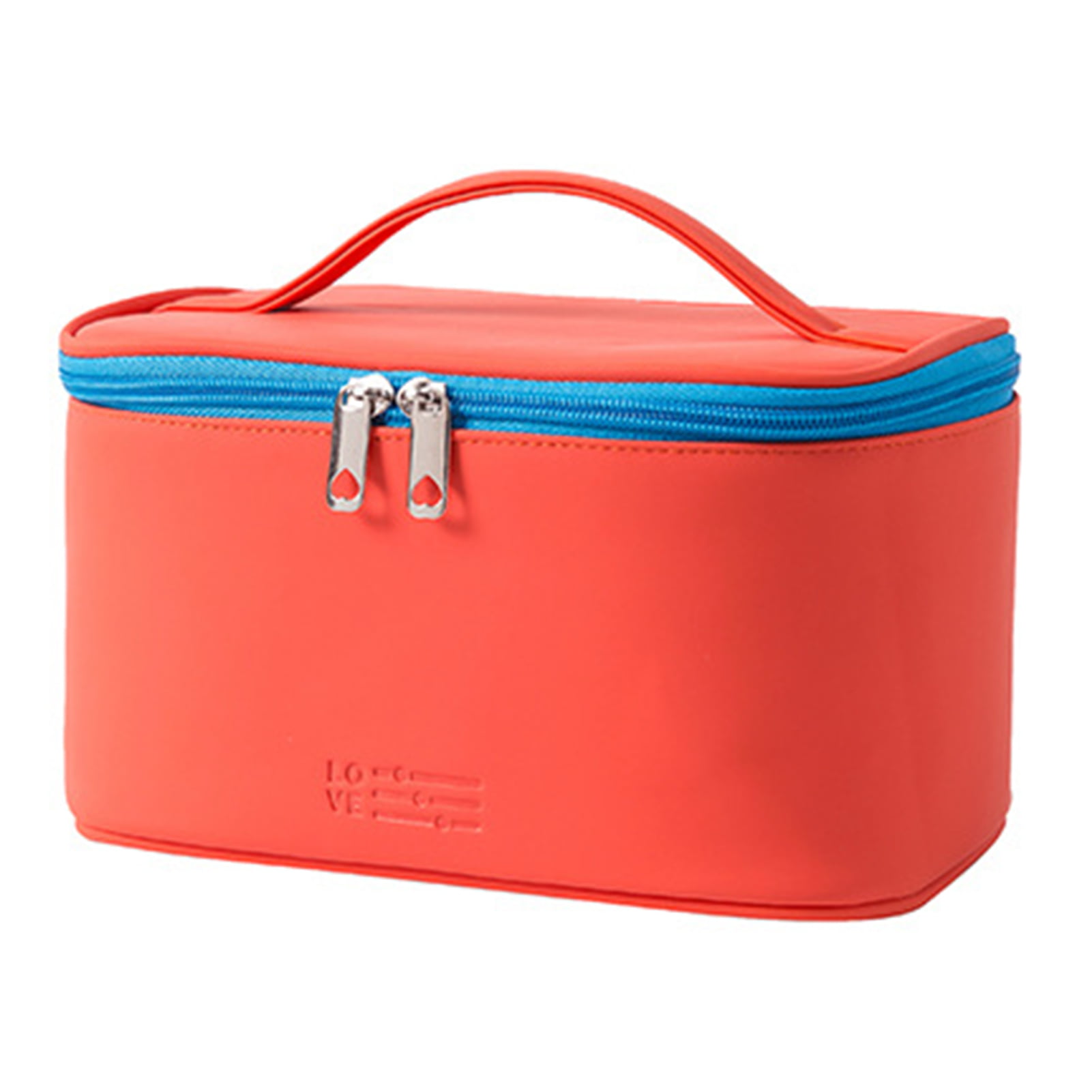 JUKKRE Large Capacity Cosmetic Bag Travel Cosmetic Storage Bag with Handle  Portable Zipper Cosmetic Bag Toiletry Bag Makeup Bag Large with Compartments  for Women Girls, Orange, Cosmetic Bag (Pink) : : Beauty