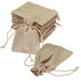 thumbnail image 1 of Uxcell 20 Pcs Bolsas de Yute con Cordón, 2.8 x 3.5 Pulgadas Bolsas de Favor, Fundas de Joyería para Navidad, Acción de Gracias, Cumpleaños, Beige Gris, 1 of 7