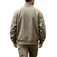 thumbnail image 5 of Jessboyy Mens Bomber Jackets Fall Winter Midweight Stand Collar Zip up Jacket Work Trendy Casual Windbreaker Jackets Army Green,XL, 5 of 9