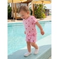 thumbnail image 6 of BemeyourBBs Toddler Baby Girl Summer Clothes Strawberry Outfits Cute Print Crew Neck Short Sleeve T-Shirts Elastic Waist Shorts Set 2Pcs Toddler Girls Summer Outfit, 6 of 9