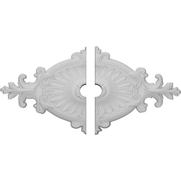 23 1/2"W x 12 1/4"H x 3 1/2"ID x 1 1/2"P Quentin Ceiling Medallion, Two Piece (Fits Canopies up to 3 1/2")