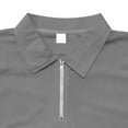 thumbnail image 3 of AZoiNM Men's Corduroy Short Sleeve Shirt Half Zip Collared Casual Stretch Fit Tee, 3 of 14
