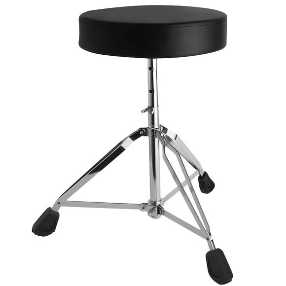 Drum Throne with 3-Leg Base, Heavy Duty Padded Drum Stool with Height Adjustment (16.7-21.7 inches), Foldable Drum Seat with Anti-Slip Rubber Feet for Drummers, Pianists, Guitarists