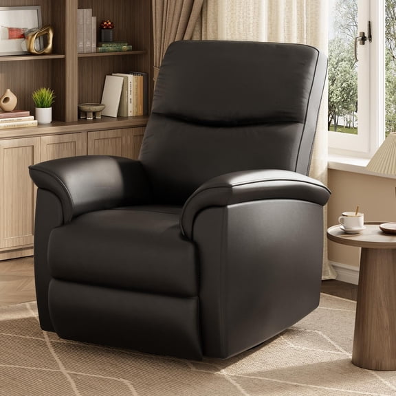 Amkui Electric Power Recliner Chair for Living Room – PU Leather, Wide Single Sofa with Oversized Armrests, USB Charging Port, 350 lb Capacity – Ideal for Bedroom, Nursery, Home Theater – Black