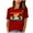 Red, variant on Fesfesfes Women Shirts Fashion Woman Print Round-Neck Short Sleeve T-Shirt Printing Loose Blouse Tops Exercise Clothes for Women 14(XXXL)