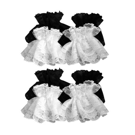 

2 pairs Lolita Accessories Women Short Gloves Lace Hand Sleeves (Assorted Color)