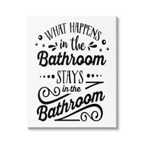 Stupell Industries What Happens In Bathroom Silly Decorated Typography Graphic Art Gallery Wrapped Canvas Print Wall Art, Design by Lettered and Lined