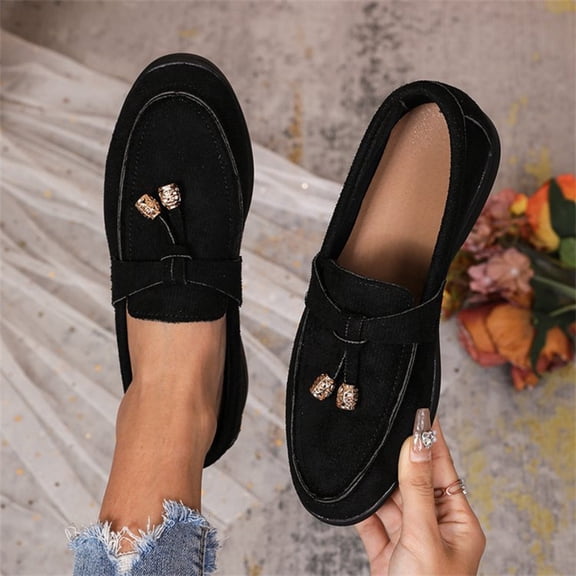 Yusimy Women's Fashion Casual Versatile Eye-Catching Low Heel Shoes - Summer-Autumn Comfortable Easy Slip-On Low-Cut Loafer with Minimalist Design for Effortless Style