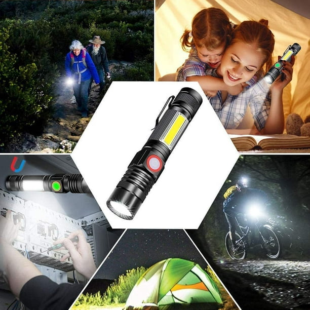 Mini lampe de poche torche à LED magnétique portative multifonction  rechargeable