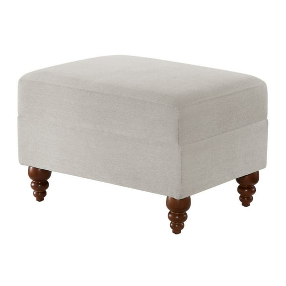 Comfort Pointe Clarendon Sea Oat Beige Fabric Upholstered Ottoman