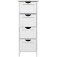 thumbnail image 4 of HEYWU Bathroom Wooden Storage Cabinet, White, 9.4'', 4 of 9