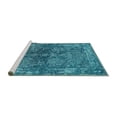 thumbnail image 2 of Ahgly Company Machine Washable Indoor Rectangle Oriental Turquoise Blue Industrial Area Rugs, 2' x 4', 2 of 4