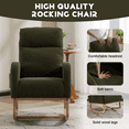 thumbnail image 6 of IVV Upholstered Teddy Fabric Rocking Chair in Dark Green, Modern Accent Rocker Chair with Side Pocket and Solid Wood Base, for Home or Office Use, 6 of 8
