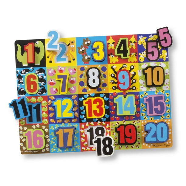 Melissa & Doug Jumbo Numbers Wooden Chunky Puzzle (20 pcs)