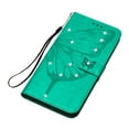 thumbnail image 6 of Nalacover for Samsung Galaxy S23 Plus Wallet Case, Rhinestone Butterfly& Flower Pattern Cover with Card Slots Holder Kickstand, Wrist Strap Handbag PU Leather Magnetic Clasp Shockproof Case, Green, 6 of 10