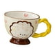 thumbnail image 5 of Taza de cerámica para taza de leche y café, taza artesanal pintada a mano, elegante taza de desayuno, taza de vientre grande para regalo de té, leche, Mango amarillo, 5 of 8