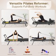 Addwin Foldable Home Pilates Reformer Equipment, Small Reformer for Women Use Studio Gym Yoga