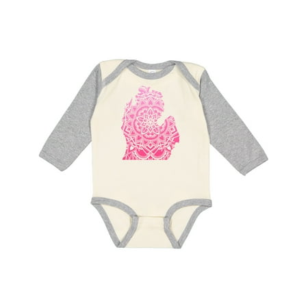 

Inktastic Michigan Silhouette Mandala Boys or Girls Long Sleeve Baby Bodysuit