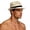 Beige-A, variant on Men’s Summer Sun Protection Straw Fedora Hat Cuban Panama Short Brim Sun Hat Casual Summer Beach Jazz Hat Khaki-B