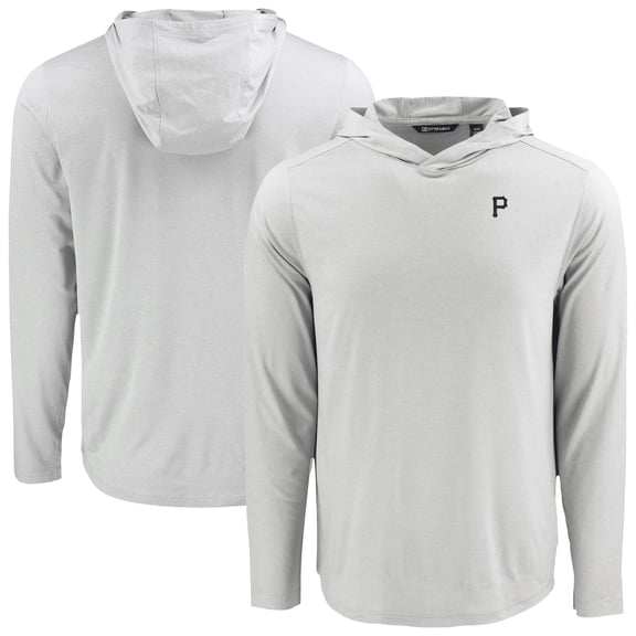 Men's Cutter & Buck Gray Pittsburgh Pirates Coastline Epic Comfort Eco Recycled Hoodie T-Shirt