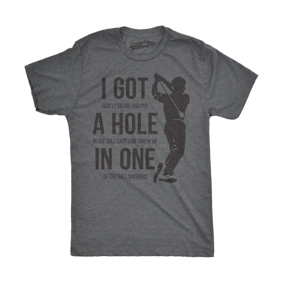 Mens Got a Hole In One Funny T shirts Hilarious Golfing Novelty Tees Vintage T shirt (Dark Heather Grey) - L