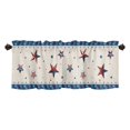 thumbnail image 2 of Independence Day Tier Curtains, Red Blue White Stars Patriotic USA Flag Rod Pocket Curtains , Small Half Window Treatment Tiers Drapes for Kitchen Cafe Bathroom, 54*17.8inch, 2 of 3