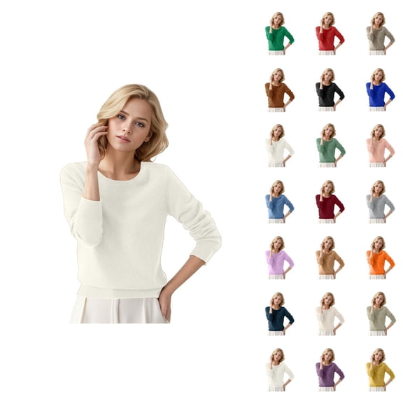 Women Sweater 2026 Fall Winter Trendy Long Sleeve Crewneck Basic Cozy Knitted Sweaters Pullover Top