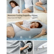 Momcozy Pregnancy Pillows with Cooling Cover, U-Shaped Full Body Maternity Pillow for Side Sleepers 57 inch Gray