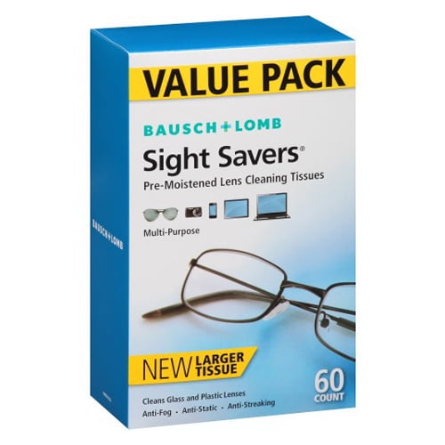 Bausch and Lomb Sight Savers Optical Cleaning Cloths 60 Count 