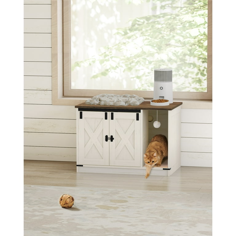 Cat Litter Box Enclosure, Hidden Litter Box Furniture for Hallway