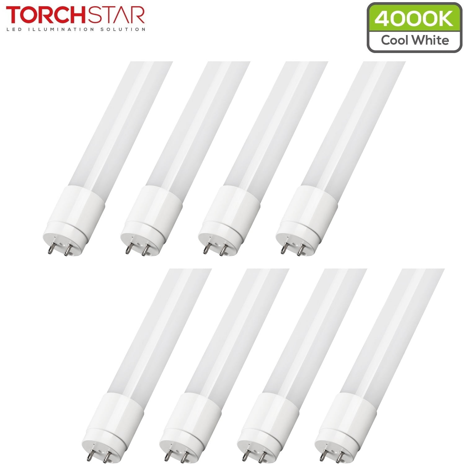 18W 4FT 4000K T8 LED Tube Light Fluorescent Replacement Lamp Single-End 