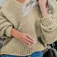 thumbnail image 5 of Puntoco suéter de invierno para mujer nuevo suéter de punto suelto europeo americano con cuello en V abrigo superior para mujer liquidación de Navidad Puntoco Puntoco-1702, 5 of 6
