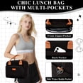 thumbnail image 2 of Gynky Insulated Lunch Bag Women Men Large Reusable Cute Lunch Bags Leakproof Portable Cooler Tote Bags for Work Picnic, Black and White, 2 of 8