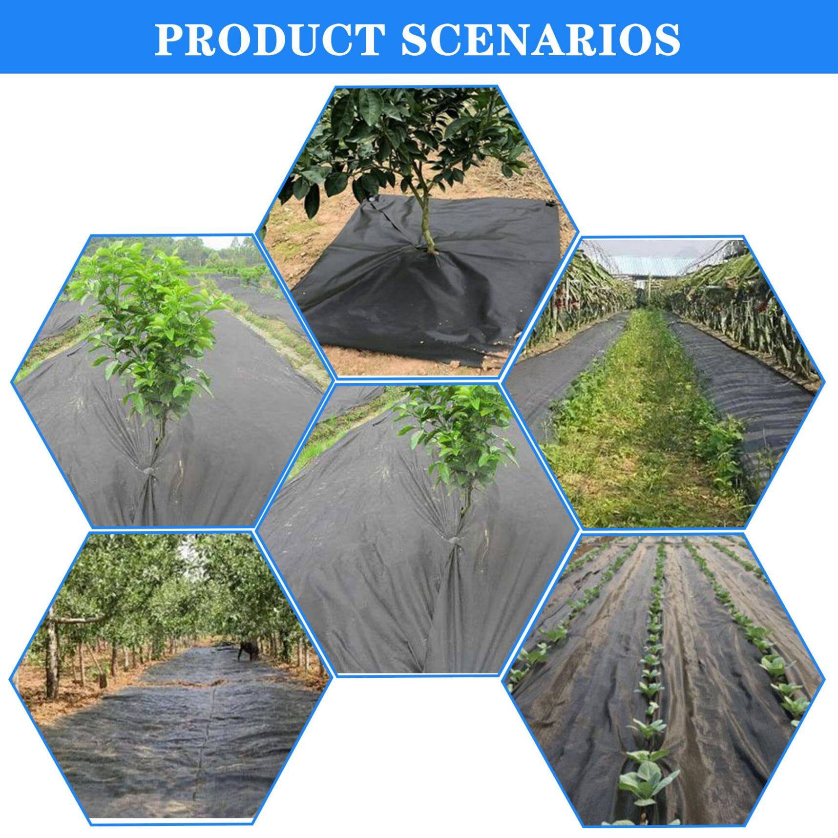 Weed Cover Landscape Fabric Woven Ground Barrier 6FT x 16FT Heavy-duty Weed Block Gardening Weed Matting Easy Setup & Superior Weed Control for Flower Bed, Yard, Garden