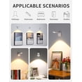 thumbnail image 4 of Spotlight Battery Operated, Motion Sensor Picture Light LED Cat-Eye Bulb Wall Sconce, Stick on Display Accent Lighting Dimmable 360° Rotation Rechargeable for Paintings (White, 1Pack-Remote), 4 of 14