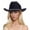 Black, variant on Womens Classic Flat Top Cowboy Hat Wide Brim Felt Western Style Summer Outdoor Sun Protection Fedora Cap Navy