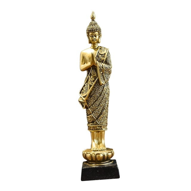 Estatua de Buda tailandesa para meditación, decoración del hogar, decoración espiritual Estilo D