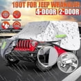 thumbnail image 2 of (black-2-door)All-Weather Protective Car Cover compatible Jeep Models 1987-2019, UV Resistant, Black/Silver Auto Accessory, 2 of 5