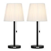 HAITRAL Black Two Contemporary Modern Bed Lamp Vintage Accent Lamp