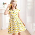 thumbnail image 2 of Gubotare Girls Casual Dresses Girl Spring Summer Dresses Butterfly Sleeve A Line Ruffles School Dress (Yellow,Size 6-7 Years), 2 of 4