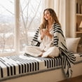 thumbnail image 6 of Bohemian Sofa Cover for 3 Seater Sectional, L Shaped Couch Slipcover Non-Slip Pet Friendly Soft Chenille Furniture Protector Washable Geometric Black White 51x94 Inch, 6 of 7