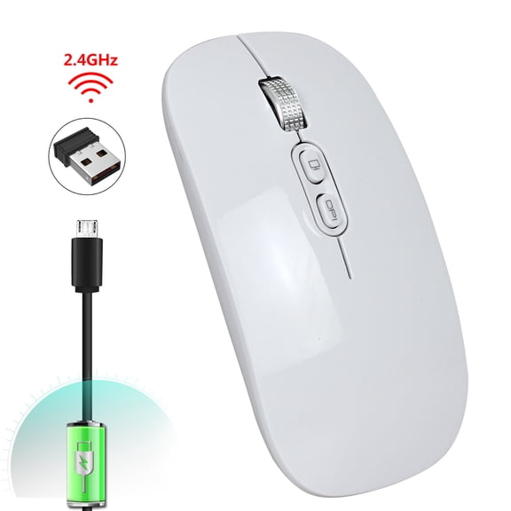 Yidarton M103 Rechargeable Wireless Mouse Mute 2.4G One Button Return To Desktop Office Mouse Built-in Lithium Battery White