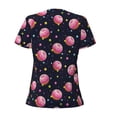 thumbnail image 4 of Naloa Cartoon Donut Planets Print T-Shirts Short Sleeve V Neck Tees for Women Fashion Tops Trendy Lightweight Soft Casual Summer Outfits Clothes, 4 of 5