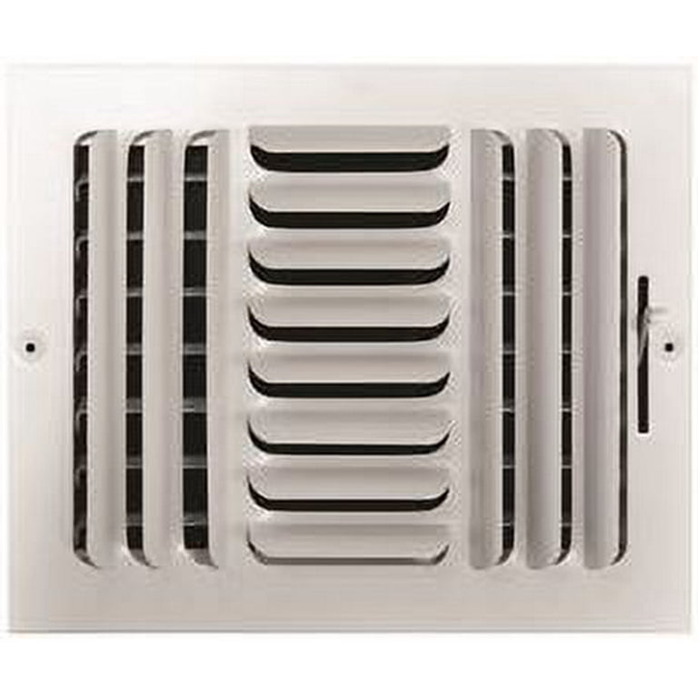 TRUAIRE 3 WAY FIXED CURVED BLADE WALL / CEILING REGISTER, 10 IN. X 8 IN.,  WHITE - Walmart.com