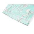 thumbnail image 6 of Beezizac Satin Pajamas for Girls-Light Green Silky Short-Sleeved Set with Charming White Bow Print Size 12, 6 of 7
