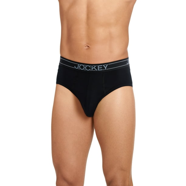 Jockey Men's 5-Pack Cotton Blend Briefs – Soft, Comfortable Everyday Underwear (Black, Sizes M-XXL)