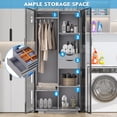 thumbnail image 2 of 71” Armoire Wardrobe Closet with 3 Colors Light, Wooden Closet for Bedroom with Hanging Rod, 2 of 8